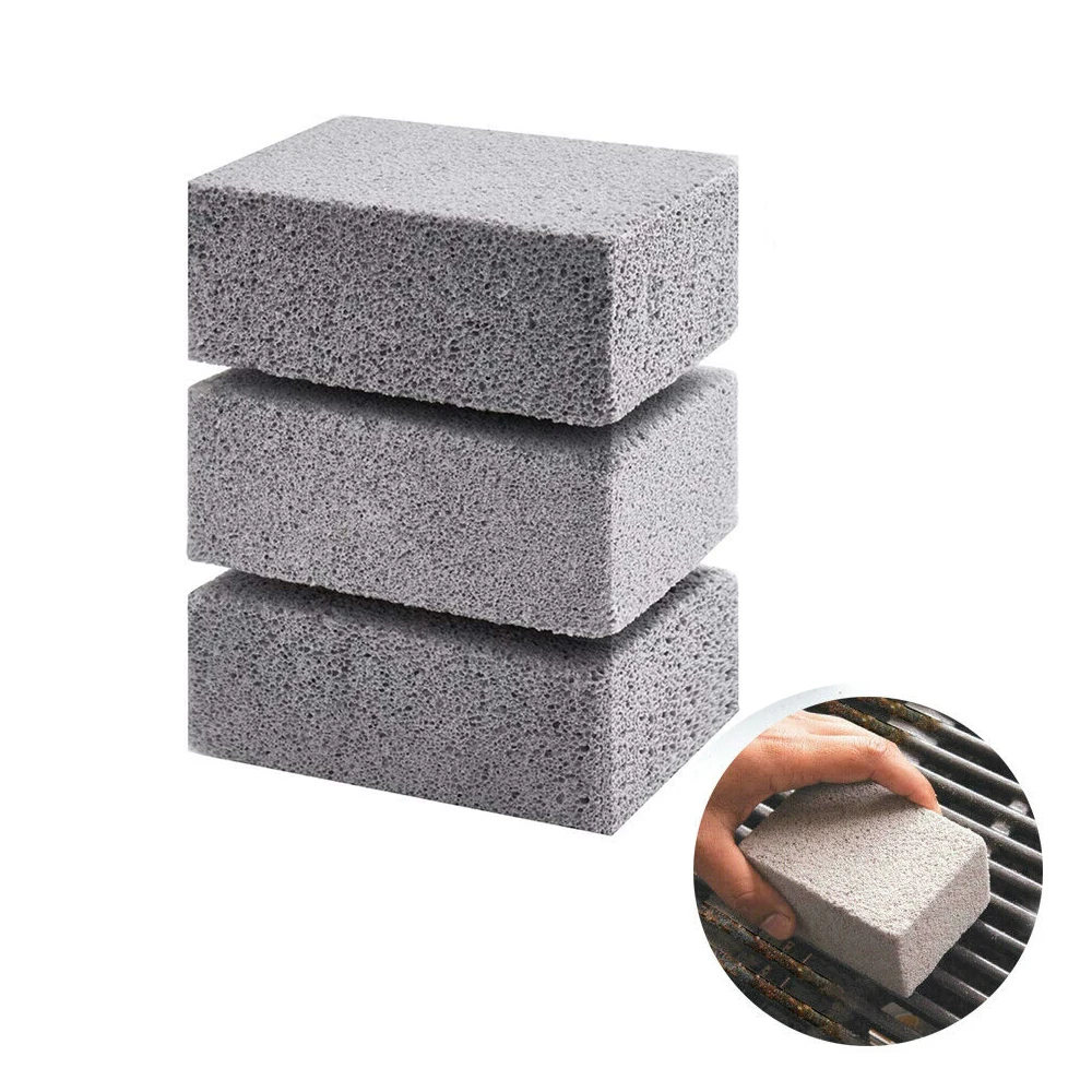 3pcs BBQ Grill Clean Brick Block Barbecue Cleaning Stone BBQ Racks Stains Grease Cleaner Gadgets