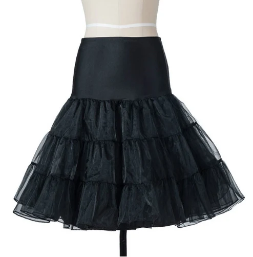 2 многослойное двусторонний бархатный плиссированная юбка миди-юбка в сетку, осень-зима Винтаж женские с высокой талией с фатиновой юбкой длиной макси юбки - Цвет: petticoat black