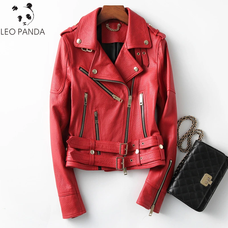 

2019 Spring Autumn New Women Genuine Leather Jacket Superior quality Leather Coat Real Sheepskin Lambskin Short Leather Coats