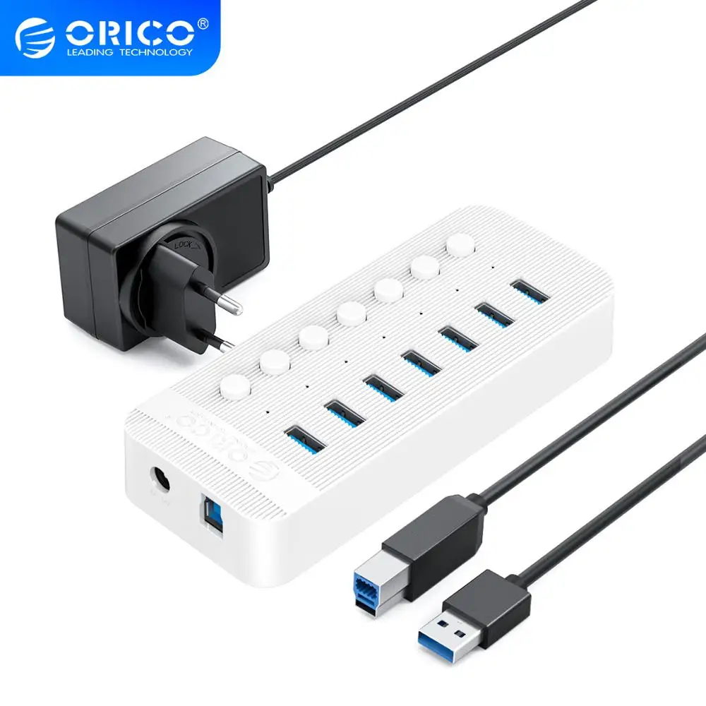 ORICO промышленный USB 3 0 концентратор 7/10/13/16 ABS OTG разветвитель ВКЛ/ВЫКЛ