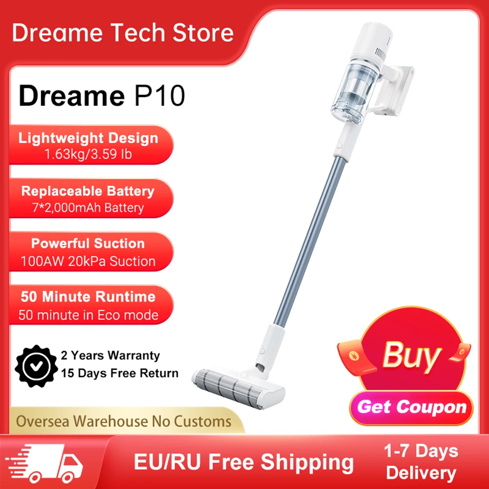 Пылесос Dreame P10 бытовой легкий ручной беспроводной пылесос со сменным циклонным