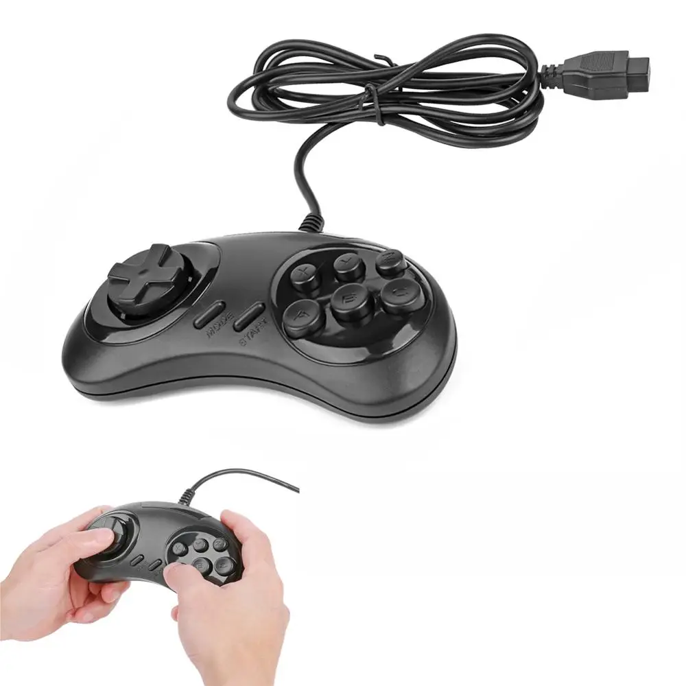 Hol Zware vrachtwagen astronomie 16 Bit Gamepad 1.6m Wired Game Handle Gaming Controller Joystick Game  Console Control For K1 K2 9-hole Sega Aircraft Accessories - Gamepads -  AliExpress