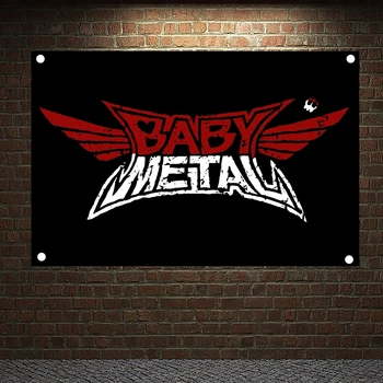 

BABYMETAL Rock Band Posters Banners & Flags Hip hop Heavy Metal Music Poster Tapestry Hanging Painting Background Decor Cloth G