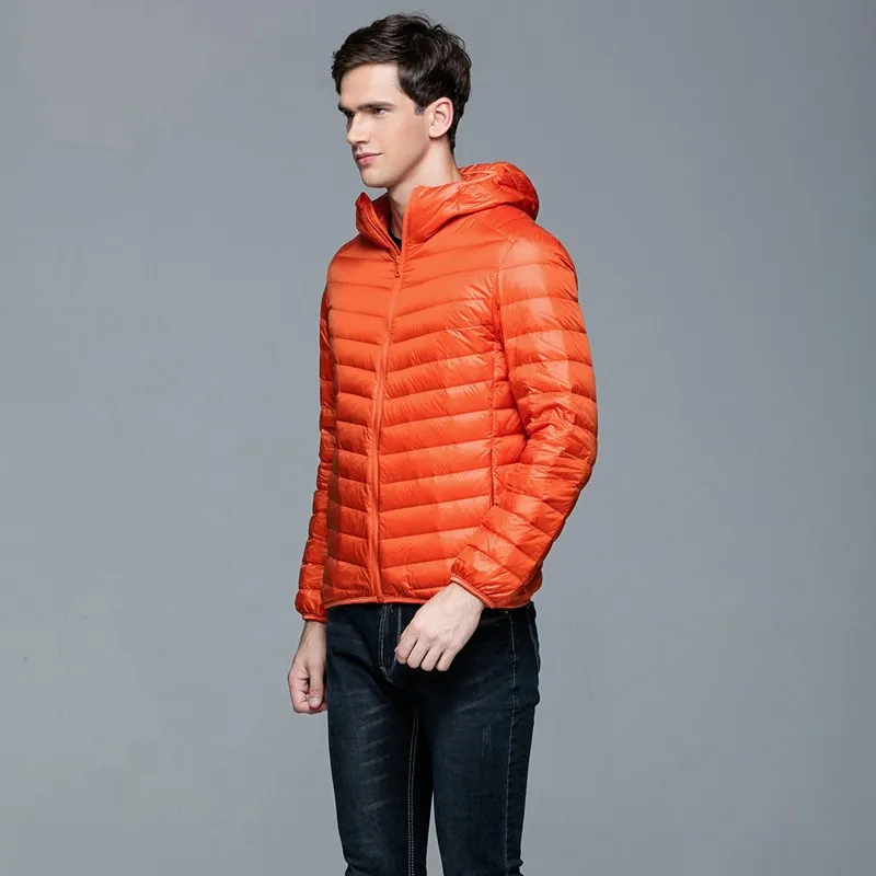 Autumn And Winter The New Super Light Thin Section Men's Down Jacket Brief Paragraph Big Yards Leisure Hooded Down Jacket