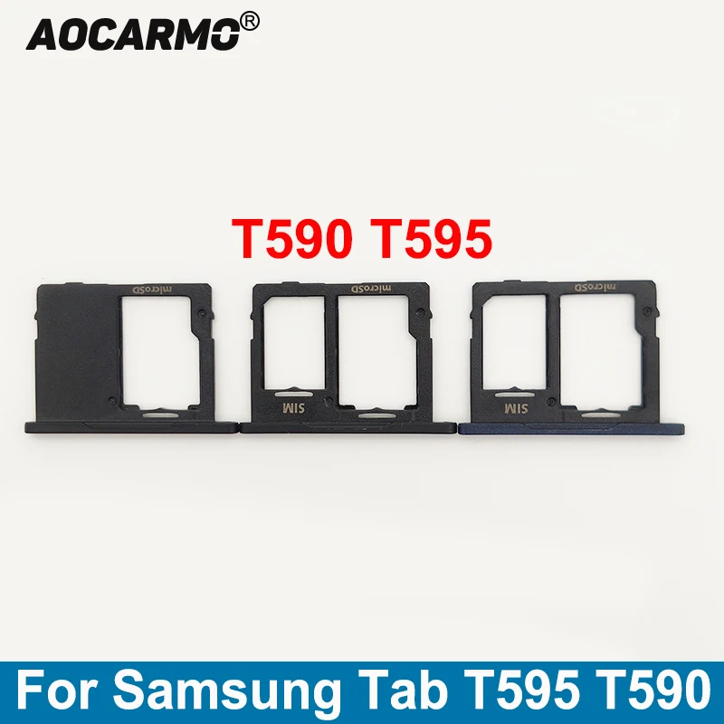 Nuevo  Aocarmo-soporte para tarjeta Sim MicroSD, bandeja Nano SIM, ranura para piezas de repuesto para Samsung GALAXY Tab A2 T5985 T590 SM-T595C SM-T590C NRwoeQAJ8GQ