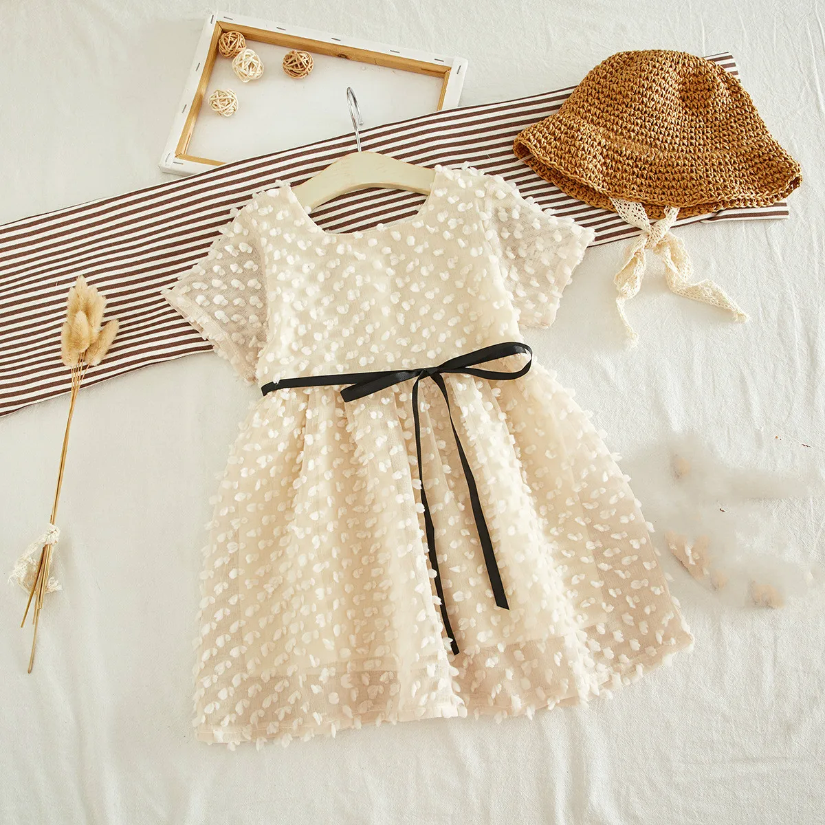 1-3Y Kids Baby Girl Mesh Chiffon Dress Party Clothes Bowknot Sash Princess Child A-Line Gown | Детская одежда и обувь