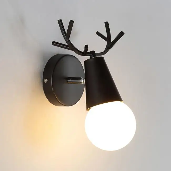 led bulb 3w Современная настенная лампа с одной головкой, простая прикроватная лампа из железного дерева, креативная гостиная, E27, настенные светильники, опт, внутреннее освещение - Цвет абажура: led bulb 3w