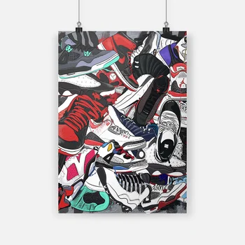 

HD Prints Pictures Sneakers Fashion Trend Canvas Wall Art Nordic Painting Home Decoration Modular Poster Living Room Framework