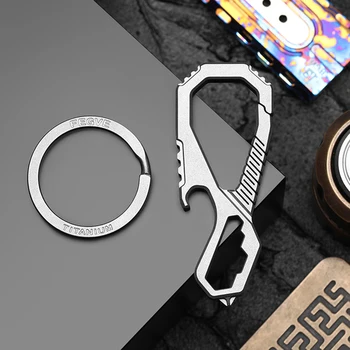 

Real Titanium Luxury Keychain Multifunction Carbine Car Key Chain Screwdriver Buckle EDC Key Holder for Man Gift Dropshipping