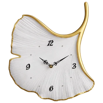

Modern Large Wall Clock 3d Gold Decoration Living Room Creative Leaf Luxury Clocks Wall Home Decor Horloge Murale Gift FZ113