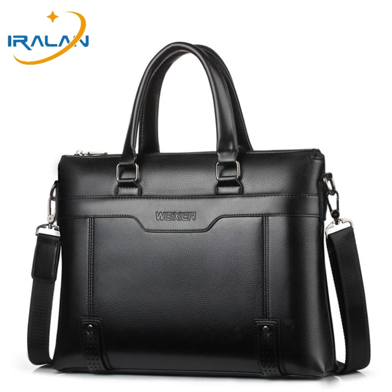 Мужской деловой портфель из искусственной кожи для ноутбука 13 13,3 14 дюймов, водонепроницаемая мужская сумка для Macbook Xiaomi Air hp, чехол на плечо