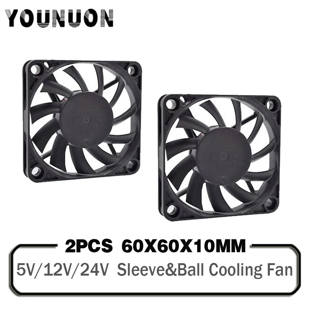 Uds 60mm 5V 12V 24V sin escobillas USB 2PIN 3PIN enfriador de corriente continua ventilador 60x60x10mm 6010 6cm para computadora PC CPU caso de refrigeración