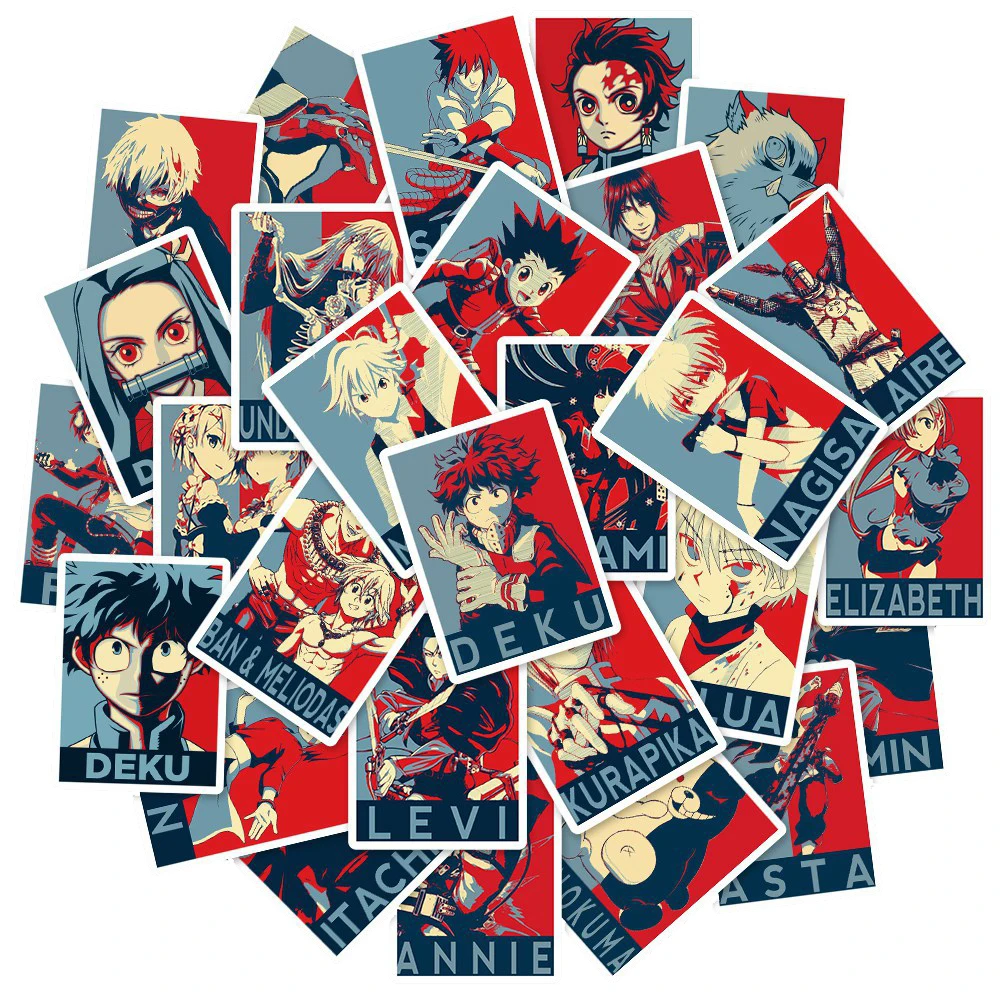 

10/30/50PCS Popular Japanese Anime Stickers Creative Graffiti Attack Titan/My Hero Academia and Other Stickers Wholesale