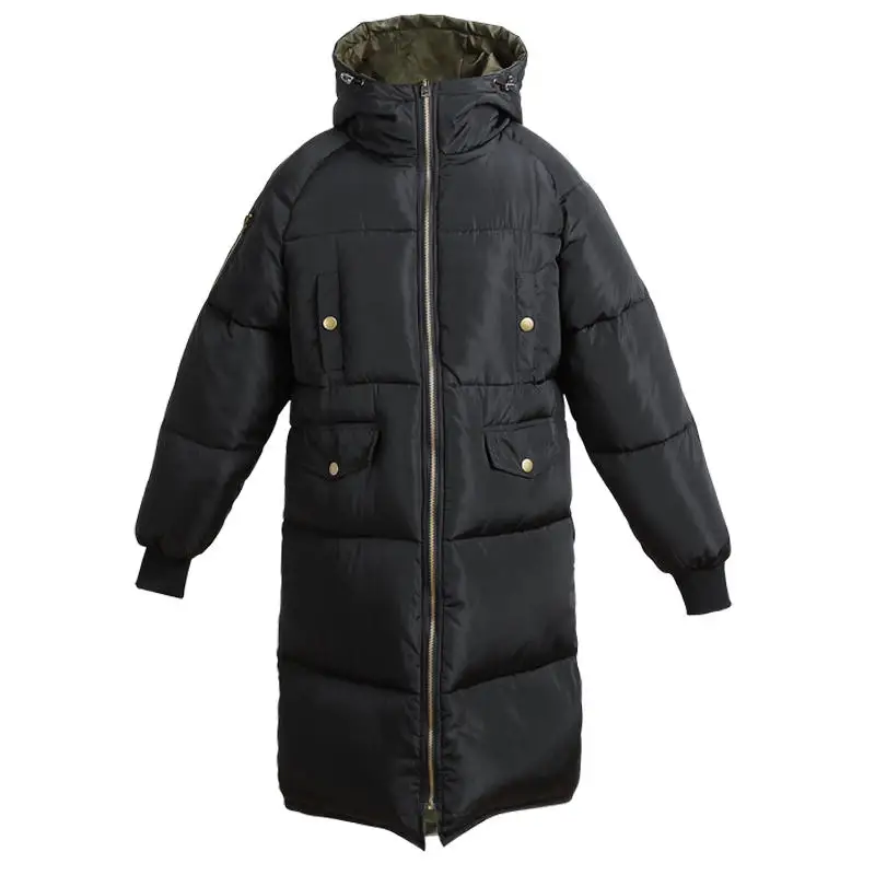 3XL зимняя куртка женская парка Свободный теплый пуховик хлопковое пальто женская верхняя одежда Толстая Повседневная негабаритная зимняя женская куртка стеганая Q1933