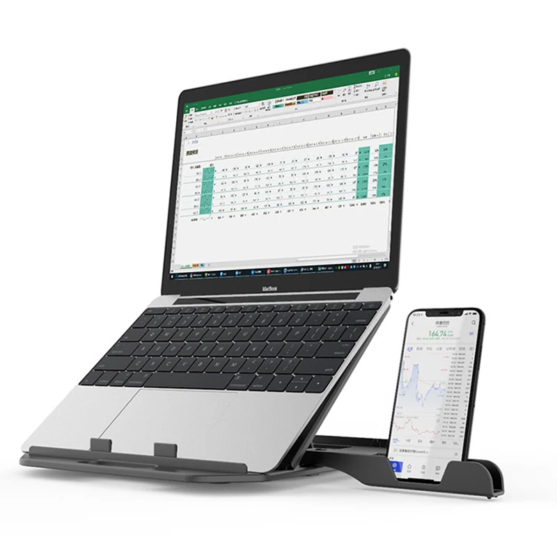 Ajuste de Altura Suporte para Macbook Graus de Rotação Suporte do Telefone Portátil Dobrável Lenovo Inferior Notebook Almofada Resfriamento 360 - Imagem 2