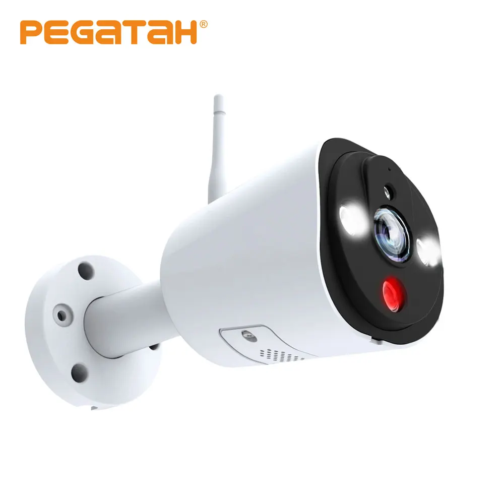 wifi camera  outdoor waterproof Alarm ip 1080p  White Led Floodlight Siren home surveillance camera AI detection wifi camera
