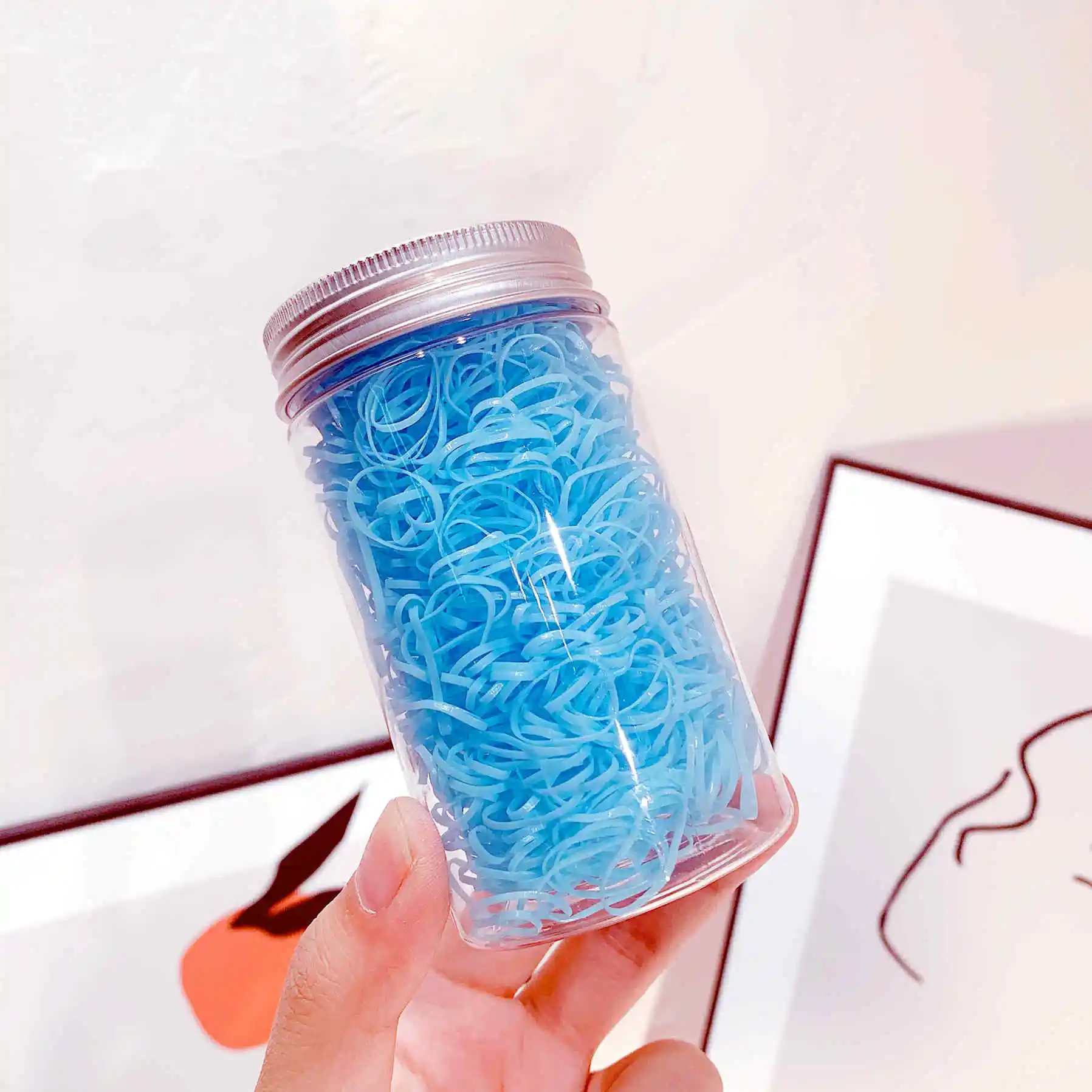 1000PCS/Glas Nette Bunte Kleine Einweg Haarbänder Scrunchie Mädchen Elastische Gummiband Mode Haar Zubehör Haar Krawatten – Detail 13