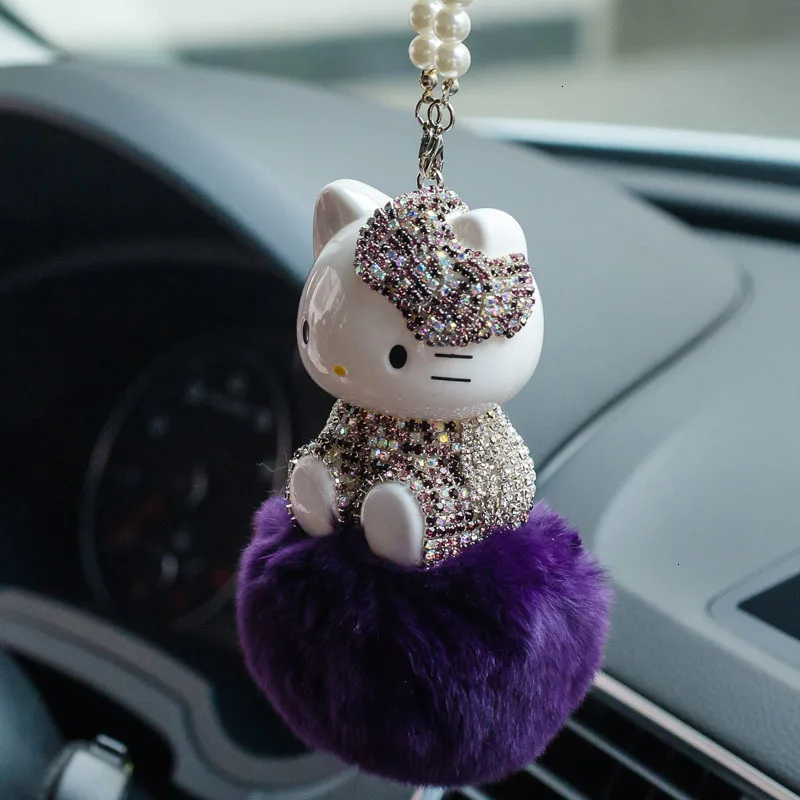 9 Милый Кот hello kitty брелоки КТ для автостайлинга Interio висячий брелок в виде кукол автомобиль шкентель стиля Висячие зеркало заднего вида - Цвет: 9