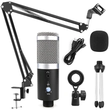 Micrófono de condensador para grabación de Podcasting, micrófono USB profesional para estudio, grabación de Podcasting, para ordenador, portátil, transmisión, Mikrofon