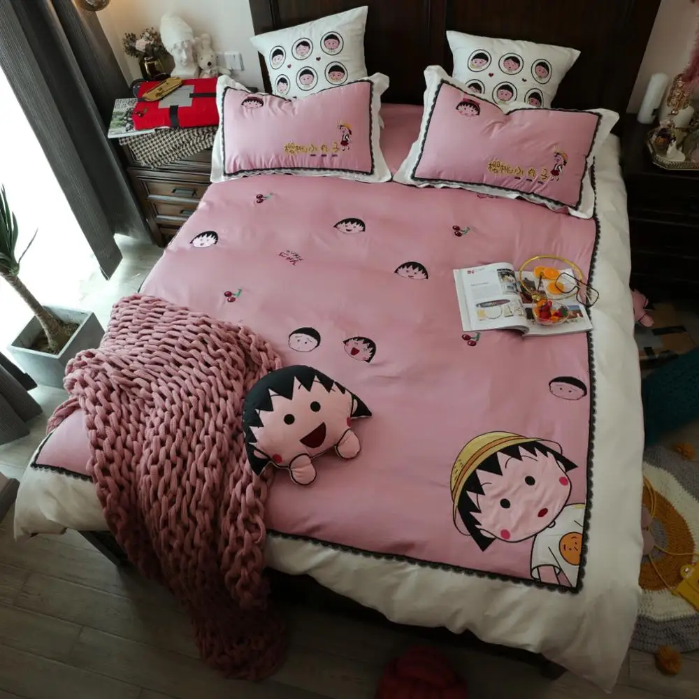 #Special Offers Pink Cute Girl Embroidery 100% Egyptian Cotton Bedding set Duvet Cover Bed Linen Fitted Sheet Pillowcases Queen King Size 4/7pcs #Special Offers Pink Cute Girl Embroidery 100% Egyptian Cotton Bedding set Duvet Cover Bed Linen Fitted Sheet Pillowcases Queen King Size 4/7pcs