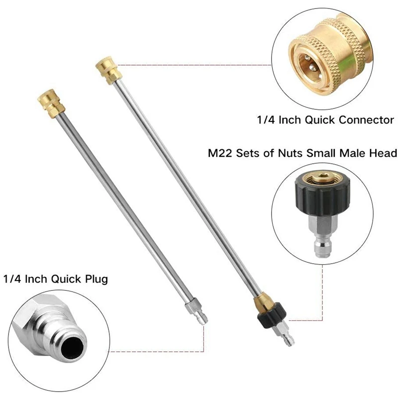 4000 PSI Мойка под давлением, очиститель поверхности с 2 удлинителями для мойки под давлением, 1/4 дюймовый быстрый разъем, 1/4-M22 быстрое подключение