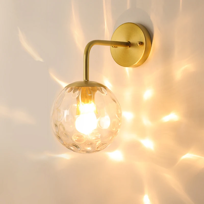  Modern Nordic Wall Lamp Glass Ball Retro Wall Light Dining Bedroom Ceiling Mounted Light Restaurant - 4000129806147