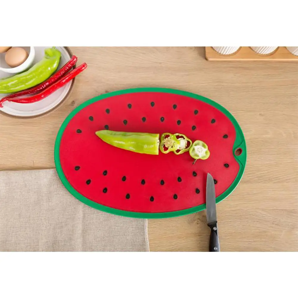 TWISTER.CK Thicken Watermelon Shape Chopping Board for Home Vegetable Fruit Cutting Meat Cutting Mat Watermelon Cutting Board