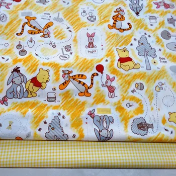 

160*50cm Honey Bear Sewing Cotton poplin fabric DIY Handmade Material Sewing Fabric Patchwork Baby girl Bedding Quilt cover