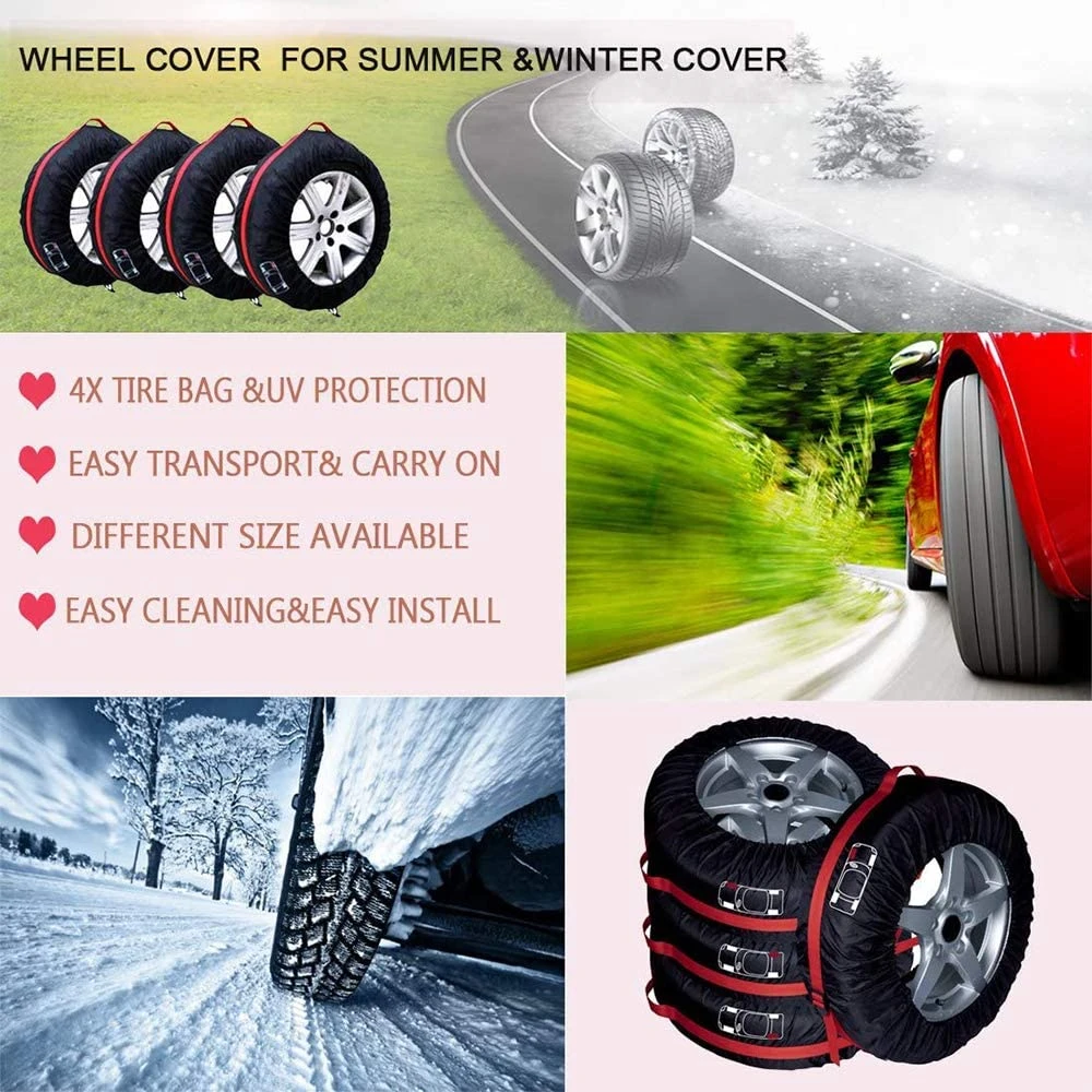 Universal 4Pcs Car Spare Tire Cover Waterproof Adjustable Seasonal Tire  Storage Bag Dustproof Tire Tote Wheel Protection Covers AliExpress