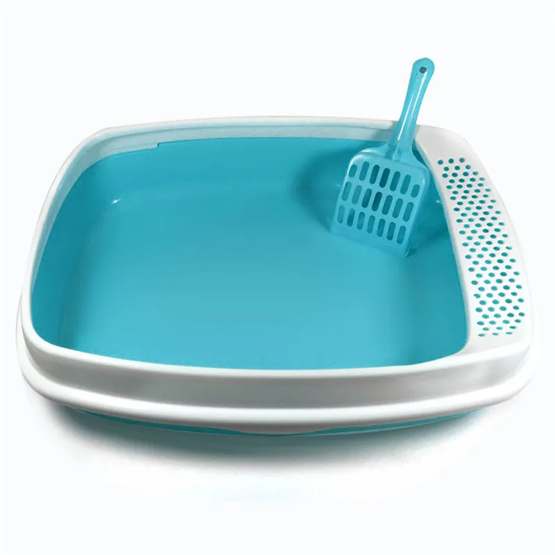 Semi-Enclosed High Fence Pet Cat Toilet Cat Litter Box Cat Toilet Dog Tray Clean Scoop Home Plastic Sand Box Supplies