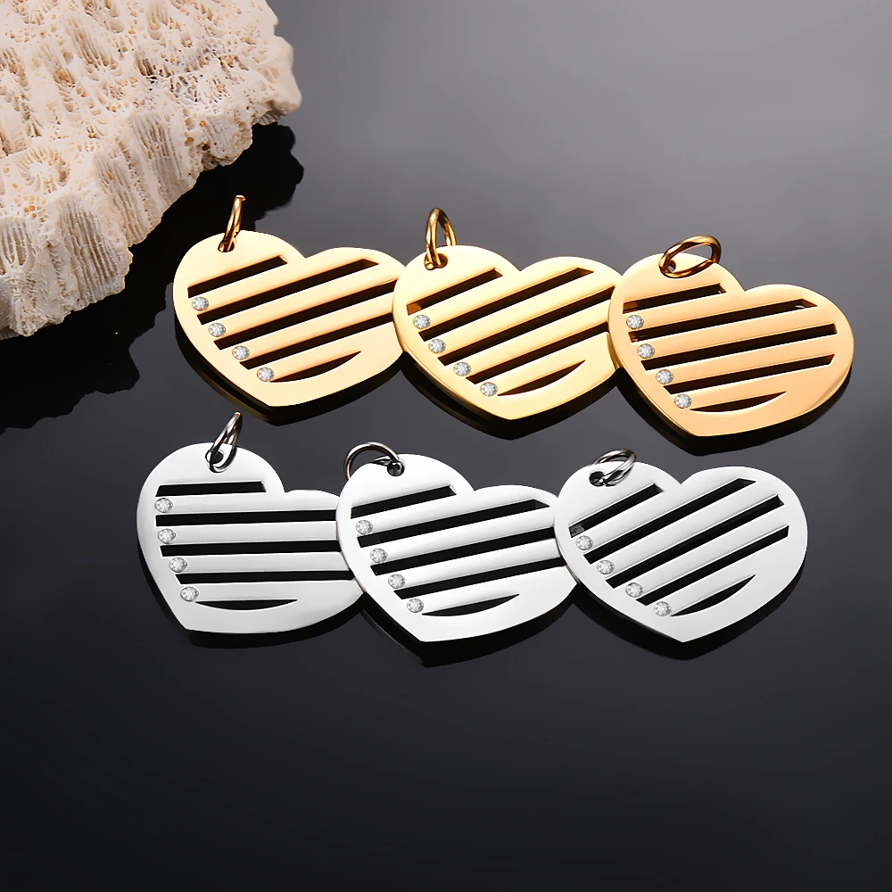 

Wholesale 10pcs Heart Stainless Steel Army ID Blank Dog Tags Miliary Tag Pendant Necklace with Birthstone Jewelry 4 Colors