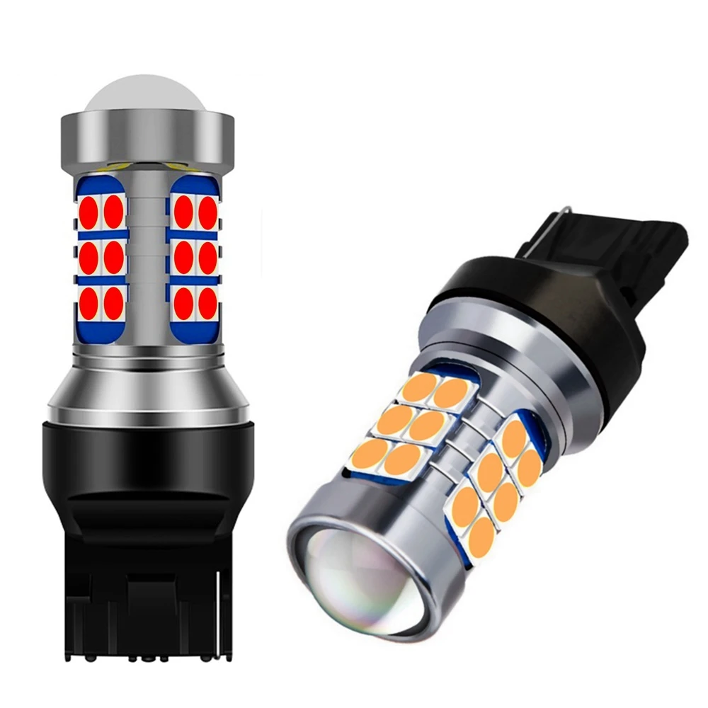 

2Pcs New T20 7440 W21W WY21W Super Bright 3030 LED Car Brake Bulbs Turn Signals Auto Backup Reverse Lamp Daytime Running Lights