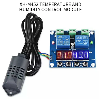 

-M452 DC 12V LED Digital Thermostat Temperature Humidity Control Thermometer Hygrometer Controller Relay Module AM2301 Probe