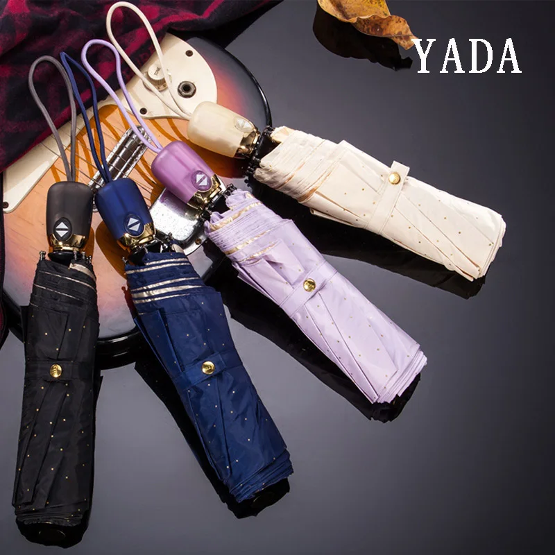 YADA INS Stock Luxury Gold Umbrella Folding Rainy Windproof Automatic Umbrellas For Women Men UV Auto Female YD200018 | Дом и сад