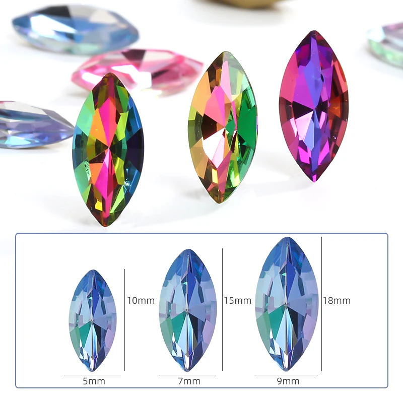 Colorful Shining Crystal K9 Glass Rhinestones Pointback Glass Crystals for Craft Glue on Dress Beads Decoration Stones hot fix rhinestones resin rhinestones clear glass rhinestones crystal rhinestones glass rhinestones sewing rhinestones resin rhinestones and pearls glass crystals rhinestone crystals non hotfix rhinestones rhinestone accessories rhinestones beads