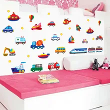 Напрямую от производителя детской комнаты мальчик спальня прикроватные Фоновые наклейки на стену автомобиль AY7212