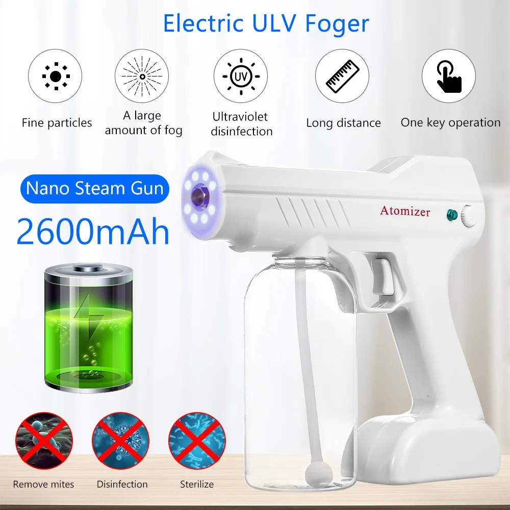 Pulverizador de água elétrico pulverizador pulverizador pulverizador pulverizador pulverizador de vapor máquina jardim desinfetante atomizador com luz azul 800ml capacidade