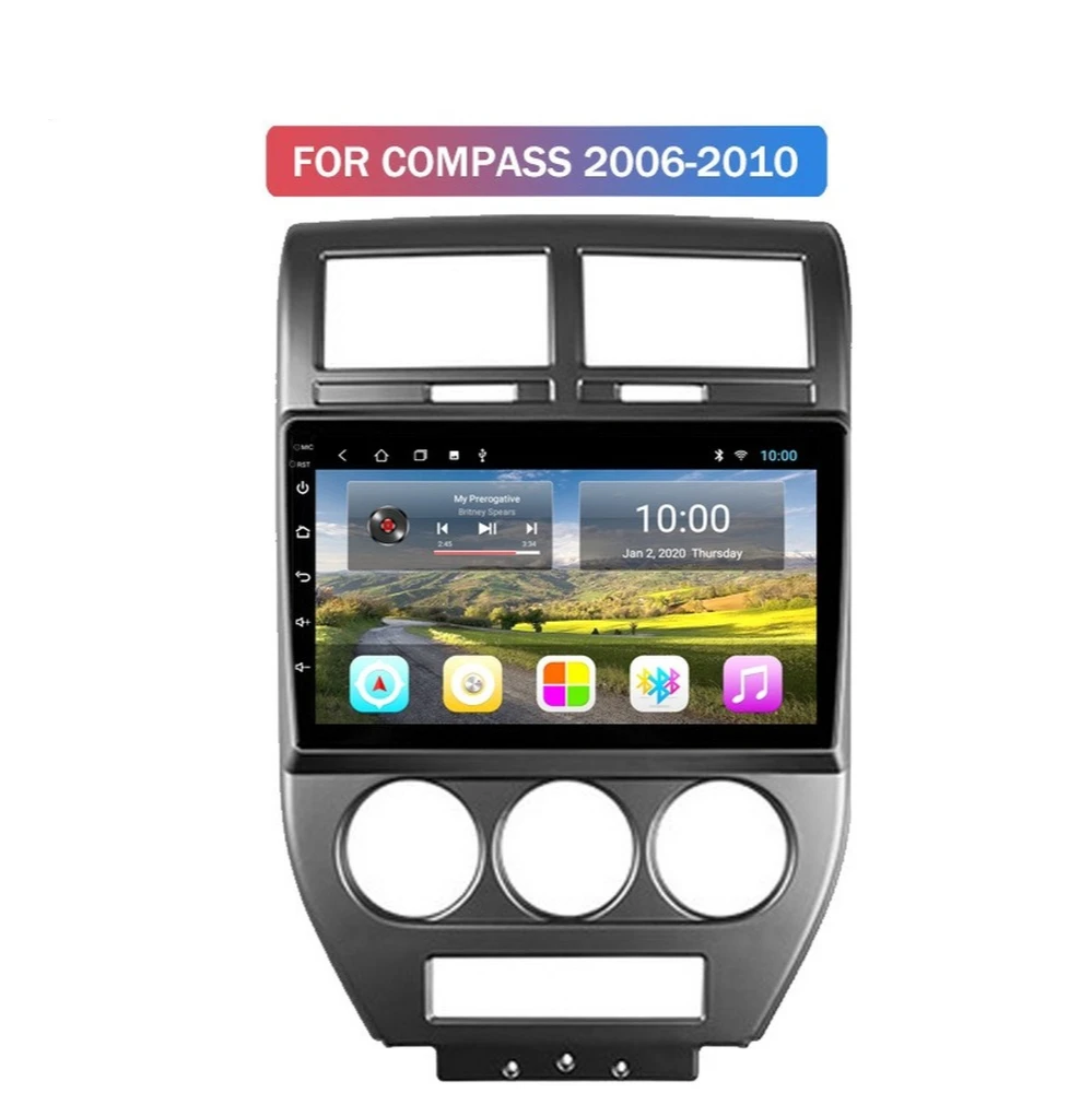 Автомобильный радиоплеер 4G + 32G Android 10 0 для JEEP COMPASS 2006-2010 автомобильный