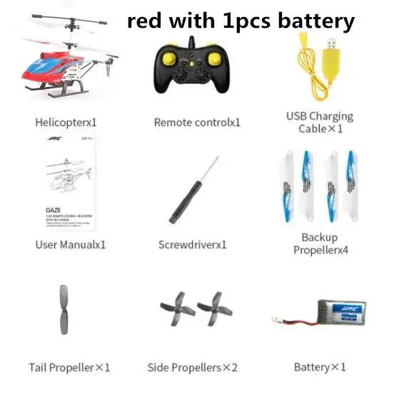 Радиоуправляемый вертолет JJRC 2,4G 4CH удержание высоты Hover One-key взлет Модель RTF игрушки красный желтый 720P HD камера - Цвет: red 1pcs battey