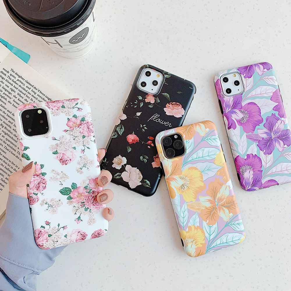 LOVECOM чехол для телефона для iPhone 11 Pro Max XR XS Max X 8 7 6 6S Plus Ретро цветок и листья мягкий IMD Телефон задняя крышка чехол s Coque