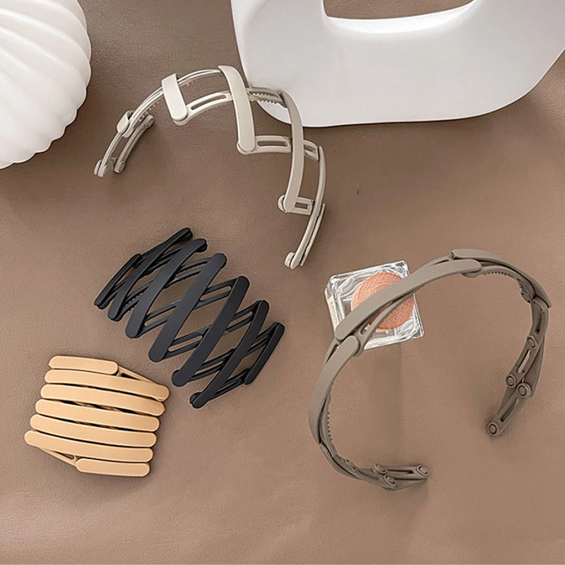 2021 New Women Girls Portable Stretch Fold Hairbands Sweet Headband Convenience Hair Hold Hoop Decorate Fashion Hair Accessories hair band for ladies