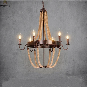 

Vintage Chandelier Nordic Loft Pendant Lamps Lights E14 Bulb Candle Industrial Led Hotel Home Hanging Lamps Lighting Fixtures