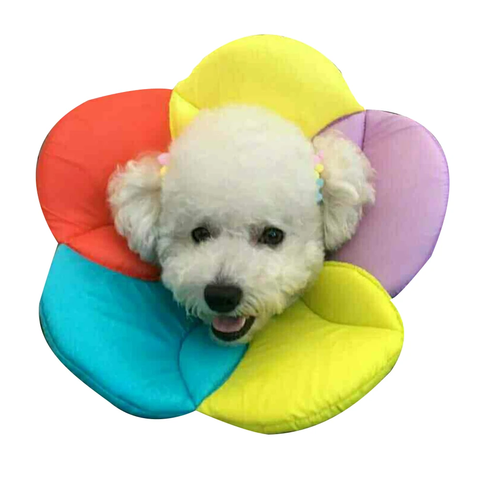Rainbow Умный Регулируемый ранозаживляющий конус для собак, кошек, цветов, защитный ошейник для питомцев елизабетанский мягкий спонж для предотвращения укуса и электронного ошейника - Цвет: Rainbow
