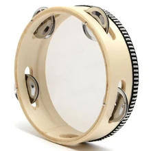 Детские ранние Leanring развивающие игрушки 8 дюймов Тамбурин барабан w/Jingle бар деревянные музыкальные игрушки