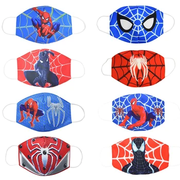 

Marvel Spiderman Iron Man Hero Mask Anti Dust Children's Face Mask Anti-fog Mouth Mask Breathable Washable Cartoon Masks