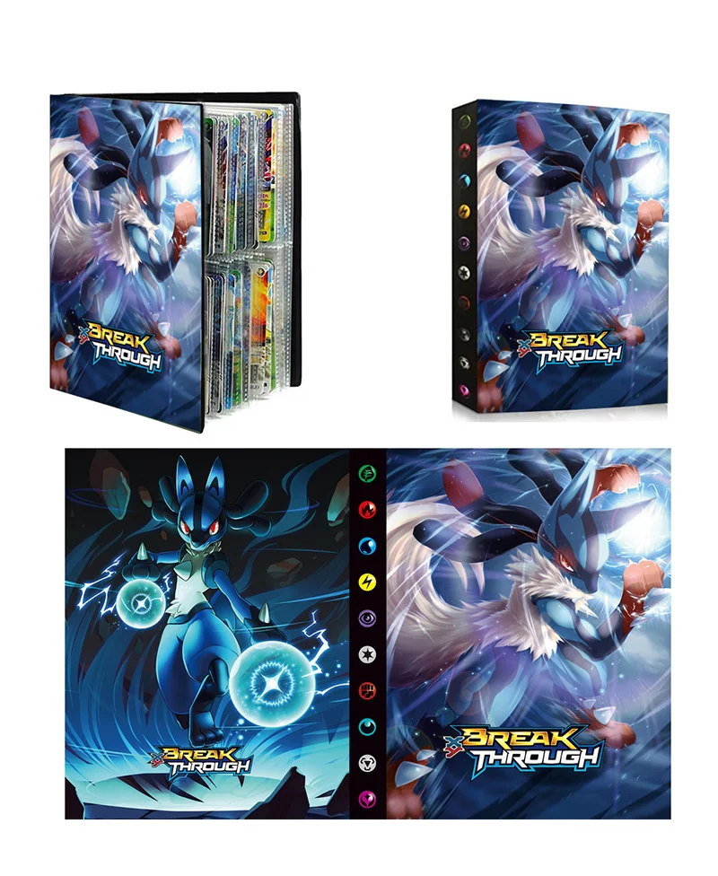 240PCS Break Through Lucario Pokemon Cards Album Book Card DIY Collectors Loaded List Holder Binder Folder Toys Pokeball | Игрушки и
