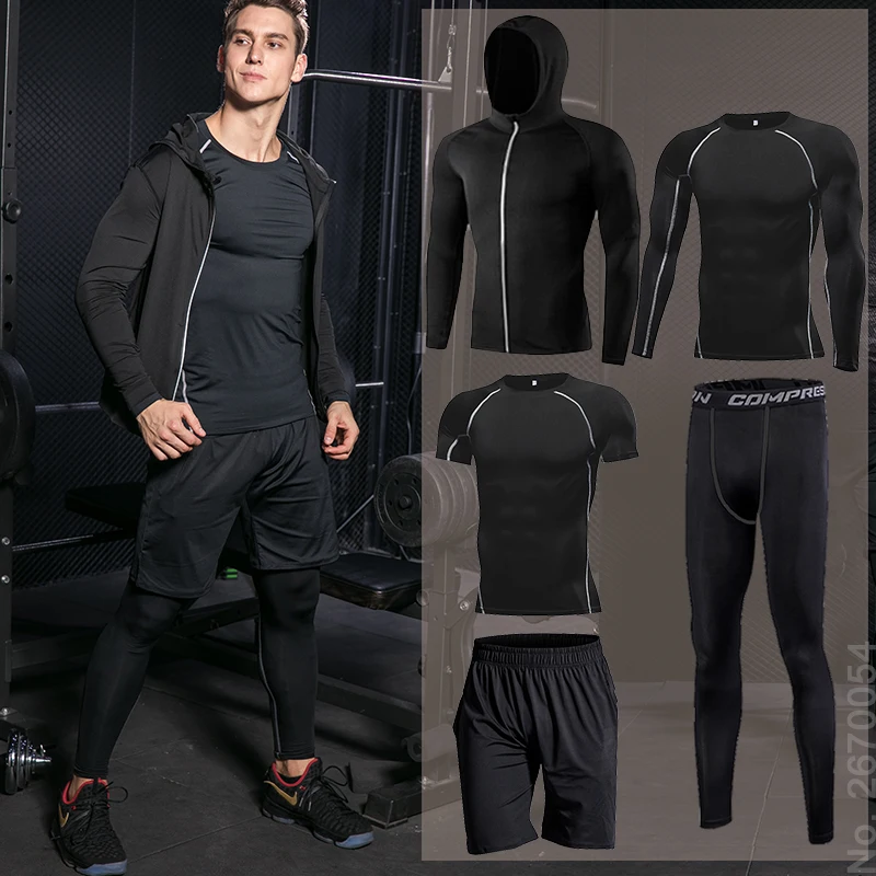 Mannen Strakke Running Sport Kleding Fitness Athletic Fysieke Training  Sportkleding Suits Workout Jogging Sweater Trainingspak|Hardloop setjes| -  AliExpress