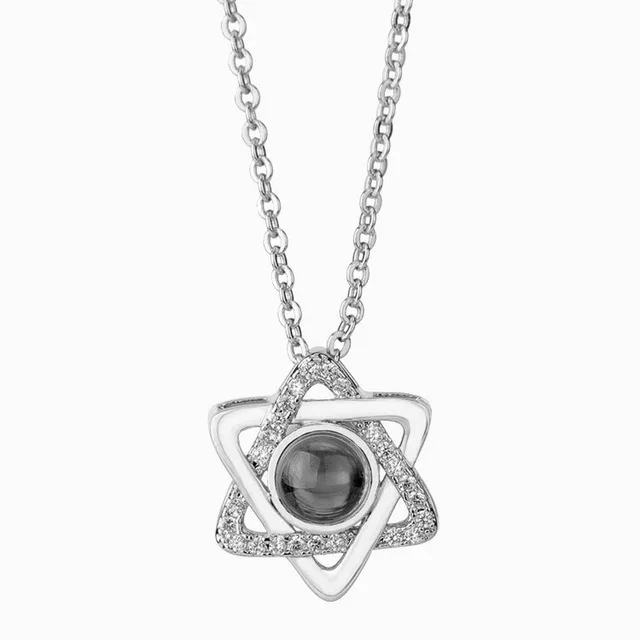 silver 6 Love You на ста языках ожерелье воспоминания о романтической любви пользовательский кулон ожерелье дамы подарок на день Святого Валентина - Окраска металла: silver 6