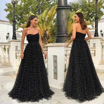 

Sequined Strapless Long Dress Womens Black Party Dress Elegant Sleeveless Backless High Waist Floor Length Maxi Dresses Vestidos