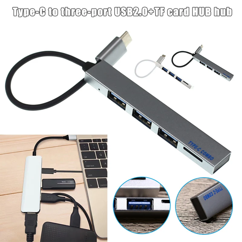 Тип C к USB2.0 концентратор TF карты порт адаптер портативный для мобильного телефона ноутбук офис PUO88
